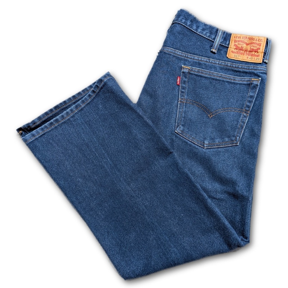 Levi's Mens Jeans 517 Blue 40x29 Boot Cut Denim Bootcut Dark Wash W40 L29